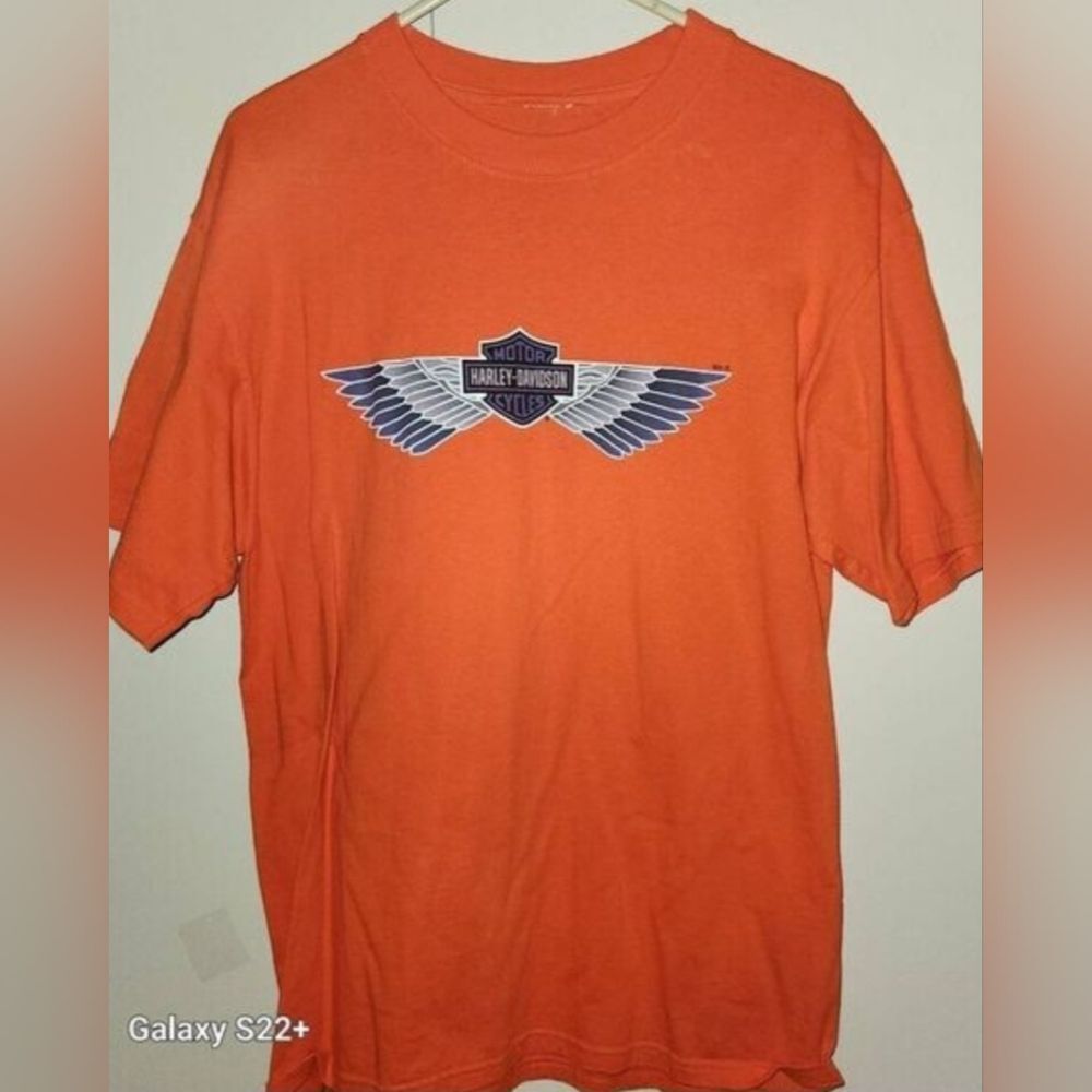 E54 Harley-Davidson Wings Cancun, Mexico Orange Screenprint t shirt